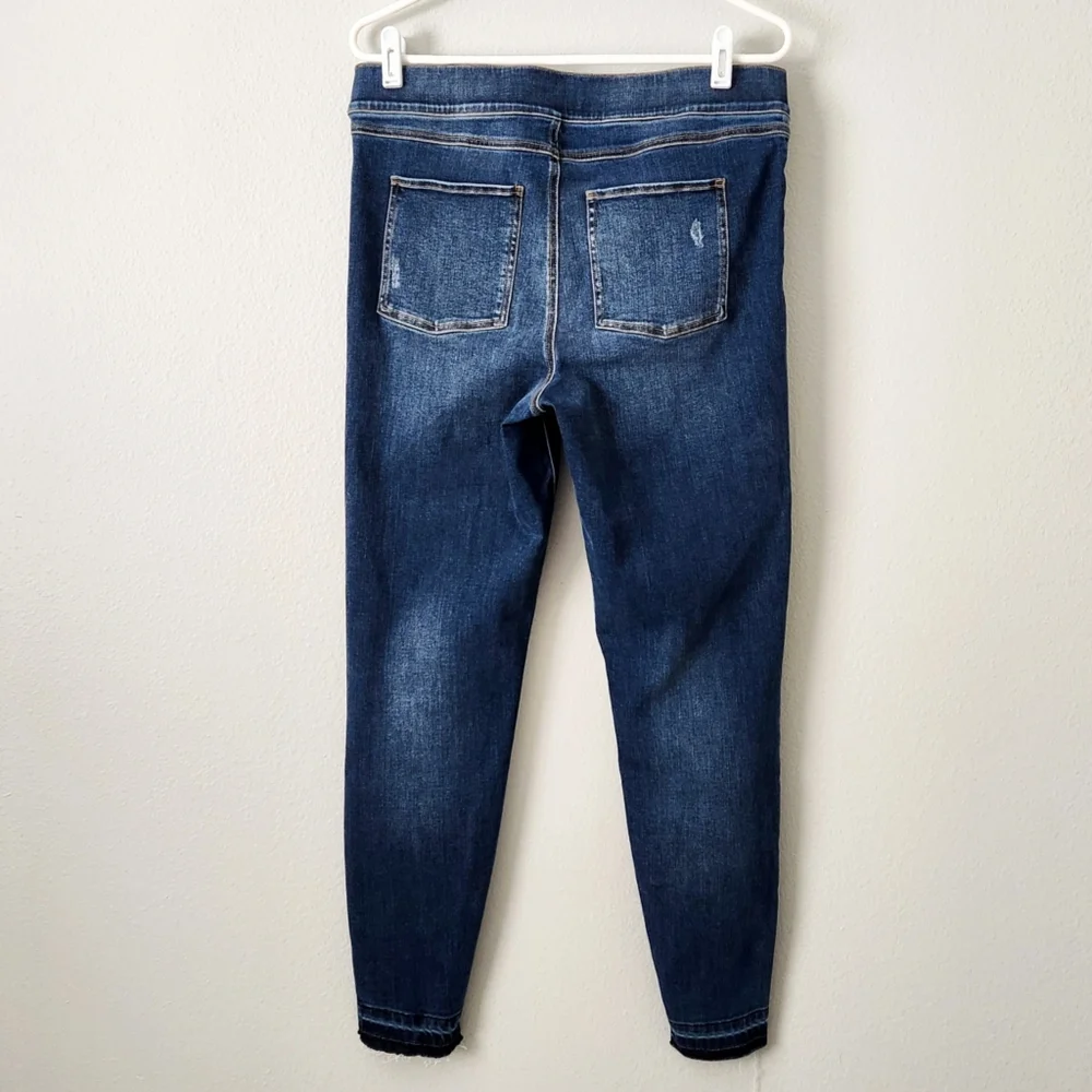 SPANX Distressed Ankle High Waist Sculpting Pull-On Jeans, Size XL